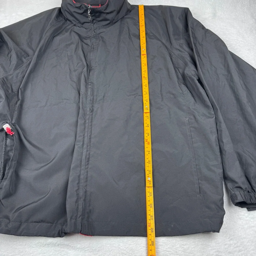 Eddie Bauer Windbreaker Mens XL Black Full Zip Packable Hood Mesh Lined Jacket